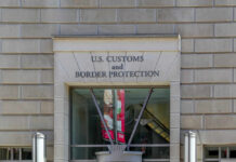 Facade of the U.S. Customs and Border Protection building with signage