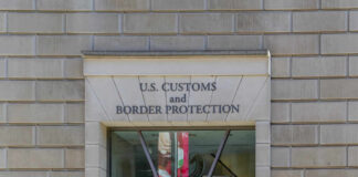 Facade of the U.S. Customs and Border Protection building with signage