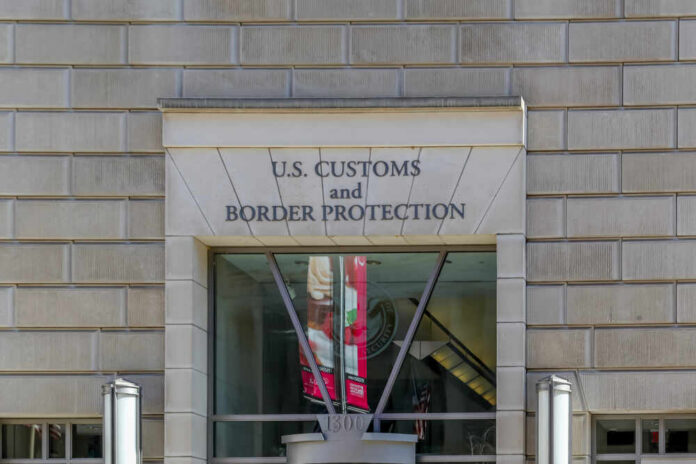 Facade of the U.S. Customs and Border Protection building with signage