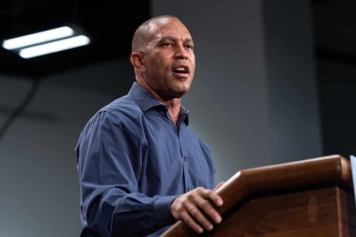 A speaker delivering a presentation at a podium