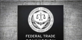 Sign displaying the Federal Trade Commission seal and name