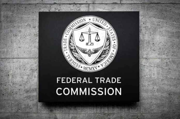 Sign displaying the Federal Trade Commission seal and name
