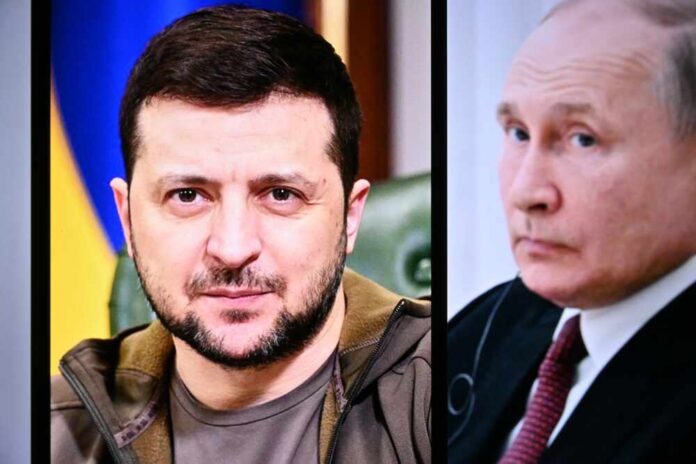 Split image of two political leaders during a discussion
