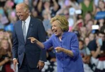Joe Biden delivering a passionate speech at a public event