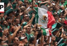 Crowd Floods Mexico’s Iconic Monument Mexico fans gather at foot of Angel of Independence after World Cup win