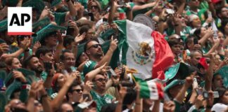 Mexico fans gather at foot of Angel of Independence after World Cup win