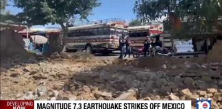 Magnitude 7.3 earthquake strikes off Mexico