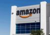 Amazon logo on a modern building facade