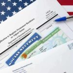 Taxpayer Backlash Brews Over $5M Shift immigration forms with green card and social security card on US flag background