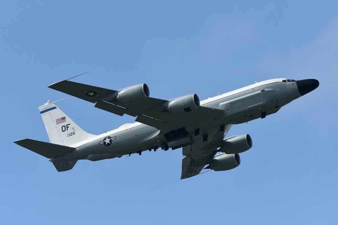 U.S. military reconnaissance aircraft in flight