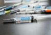 Close-up of fentanyl syringe on a table