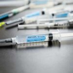 Close-up of fentanyl syringe on a table