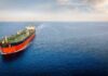 Oil tanker sailing on calm open sea