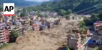Video shows the moment catastrophic floods hit Nepal after glacier collapse