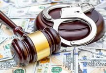 Illegal Voting Dragnet Stuns Seven States Judge's gavel and handcuffs on pile of US dollar bills