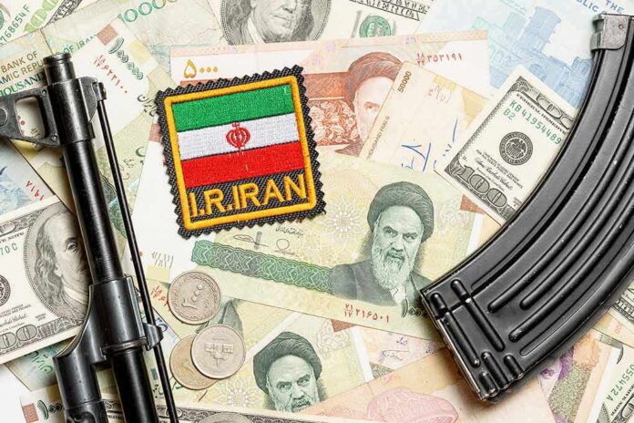 Iran patch on mixed currency with rifle parts