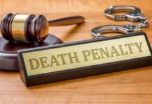 High Court Drama: Death Penalty Reignites Gavel, handcuffs, and a nameplate reading death penalty on a wooden desk