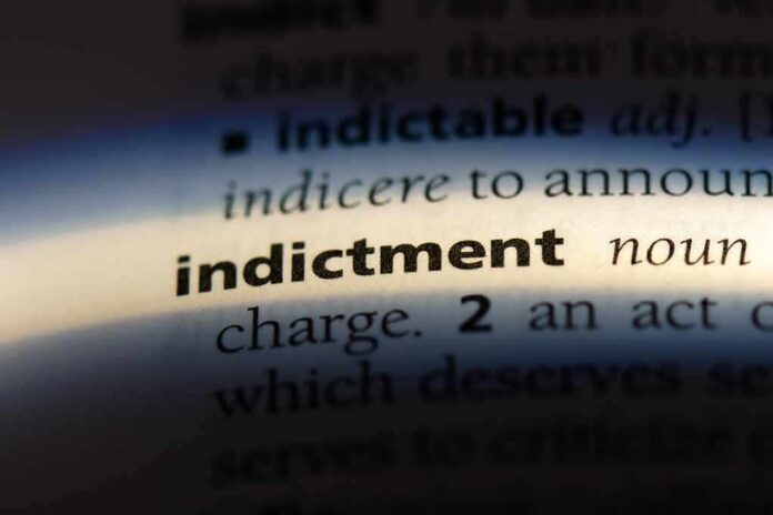 indictment highlighted in a dictionary entry